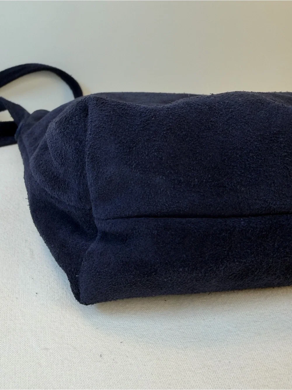 BAGGU Midnight Suede Crossbody Bag in Navy
